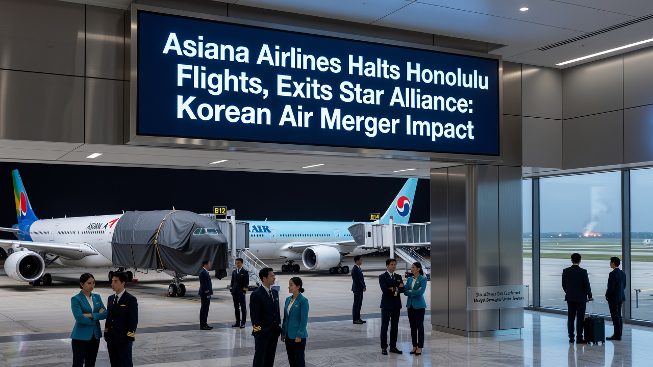 Asiana Airlines Halts Honolulu Flights, Exits Star Alliance: Korean Air Merger Impact